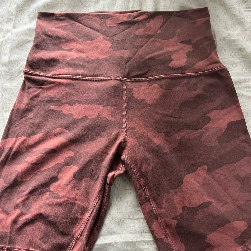 Lululemon 8inch align biker shorts pink camo print